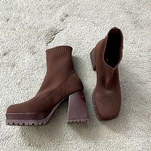 Brown sock boots
